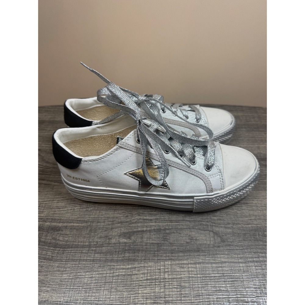 Vintage Havana Gadol White Silver Star Low Top Platform Sneakers Womens 9
